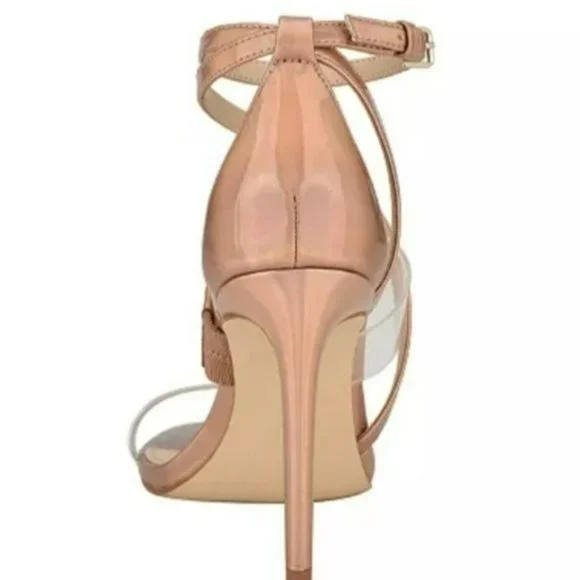 GUESS Felicia Lucite Dress Sandals Nude/Clear -10 - Picture 3 of 8